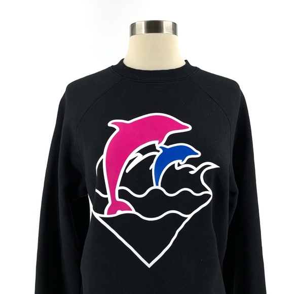Pink Dolphin Black Crew Neck Sweatshirt Size Small - Picture 2 of 7
